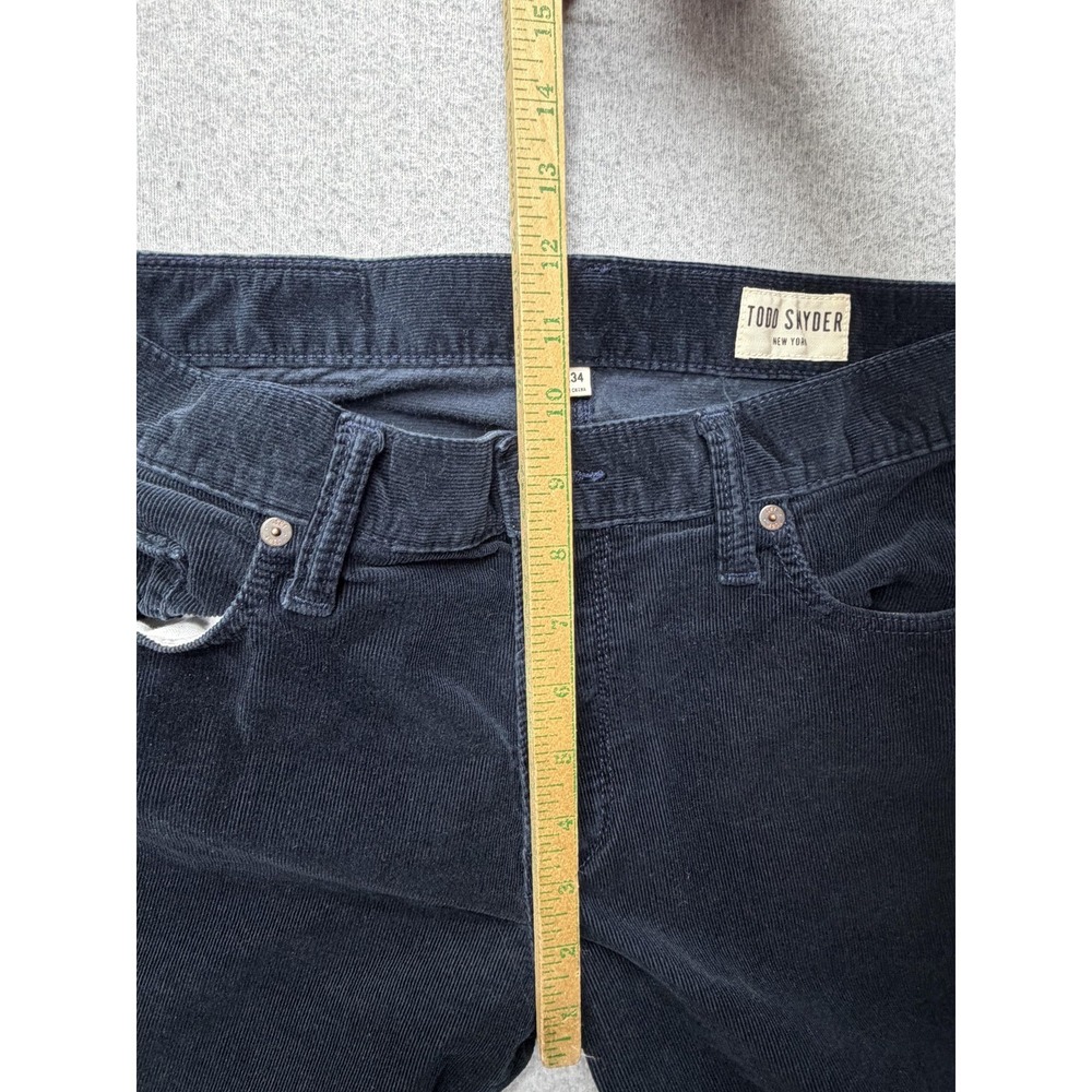 Todd Snyder Corduroy Pants Mens 32x33 Navy Stretch 5 Pocket Chino Casual - Picture 4 of 10